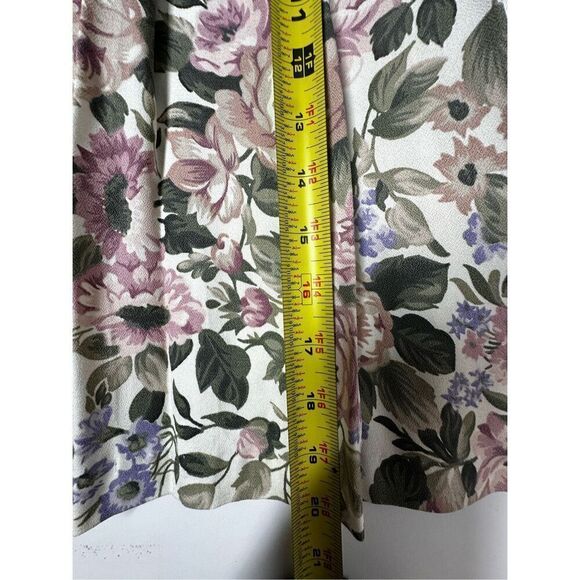 Rare Vintage Wrapper Bohemian 2 pcs Floral Print Suit Blazer Skirt Pink Trim SzS - Picture 11 of 16